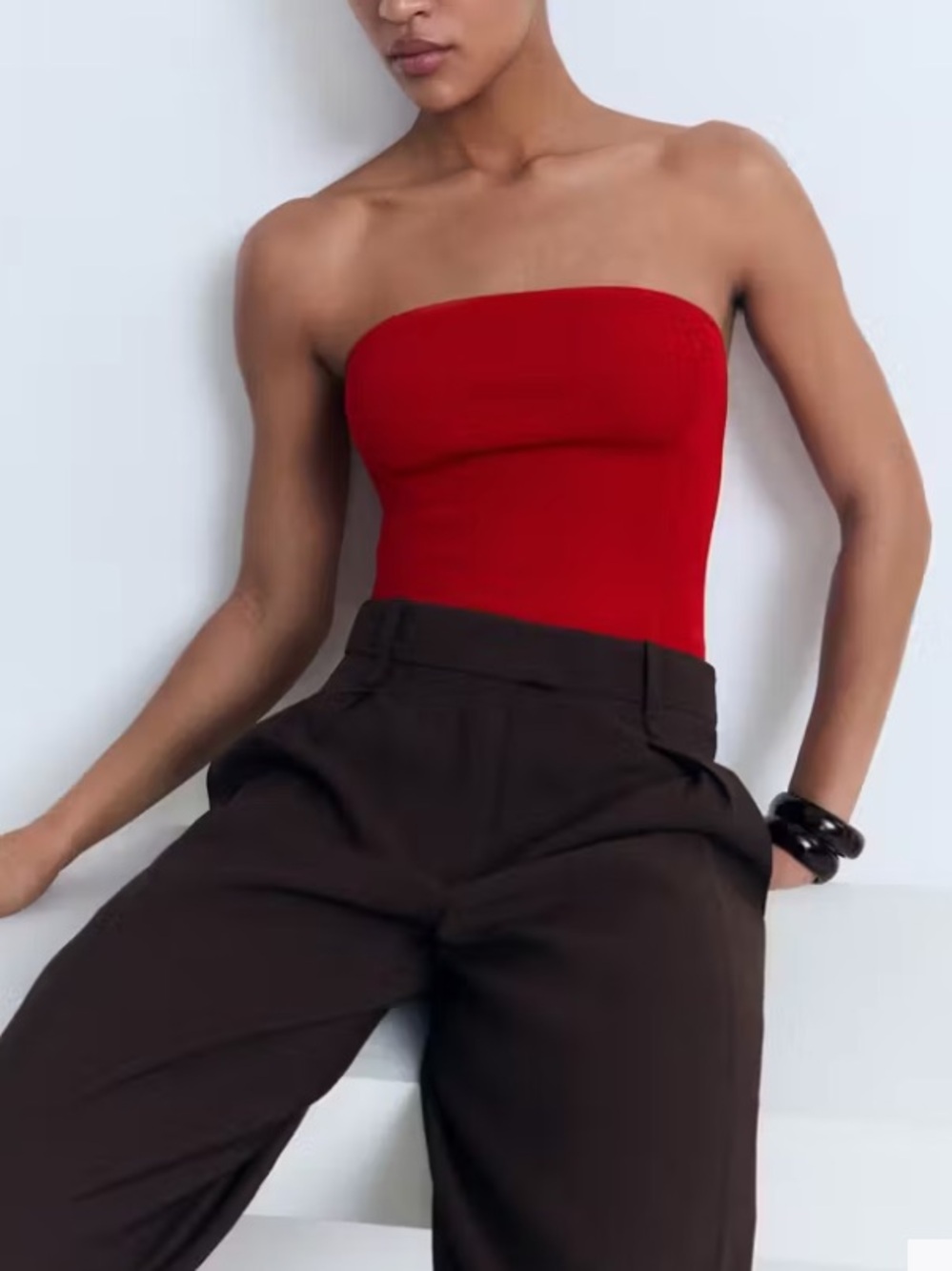 Mango Strapless Fitted Top - small - NWT